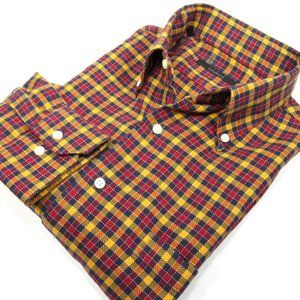 FABIO INGHIRAMI Men's Plaid Shirt Soft Fleece Italy Red Multicolor Size 16/41
